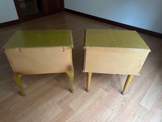 Mesitas de noche vintage madera