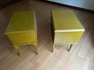 Mesitas de noche vintage madera