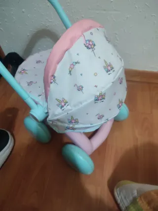Cochecito de muñecas rosa y azul