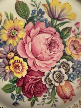 2 Platos Porcelana Limoges Florales