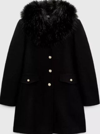 Abrigo Lana Zara Negro XL