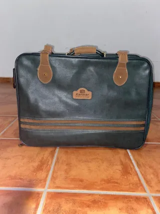 Conjunto 5 maletas piel Karmar negro/marrón