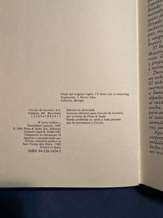 ...O llevarás luto por mi  Círculo de lectores