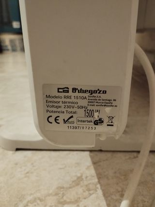 Emisor Térmico Orbegozo RRE 1310 A 1500W