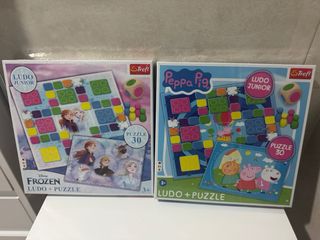 Ludo + Puzzle Frozen y Peppa Pig aldi