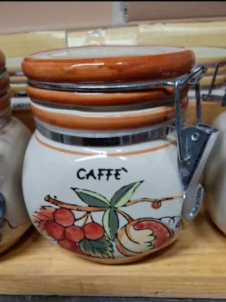 Set 3 Barattoli Ceramica Zucchero, Caffè, Sale