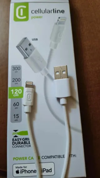 Cable Carga Cellularline iPhone/iPad 120cm