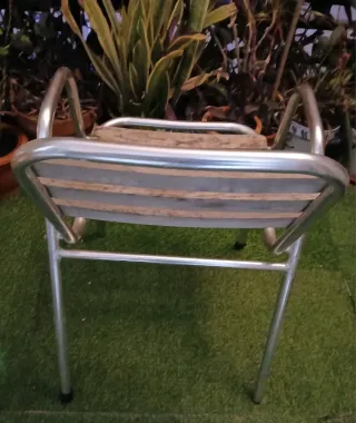 Silla Madera y Acero Exterior