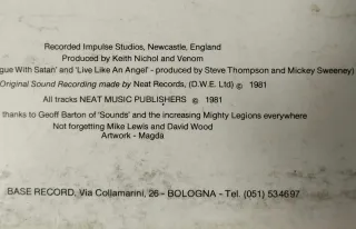 1981. 1 EDICIÓN VENOM WELCOME TO HELL NEAT 1002 LP