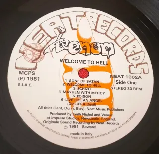 1981. 1 EDICIÓN VENOM WELCOME TO HELL NEAT 1002 LP