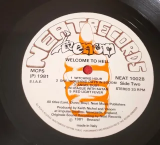1981. 1 EDICIÓN VENOM WELCOME TO HELL NEAT 1002 LP