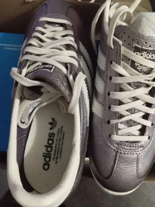 Zapatillas Adidas SL72 lila plateado y Blanco