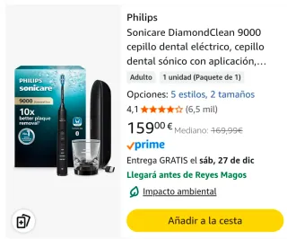 Philips Sonicare DiamondClean 9000 negro