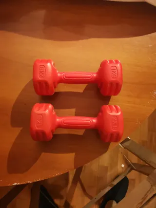 2 Mancuernas 1kg Rojas