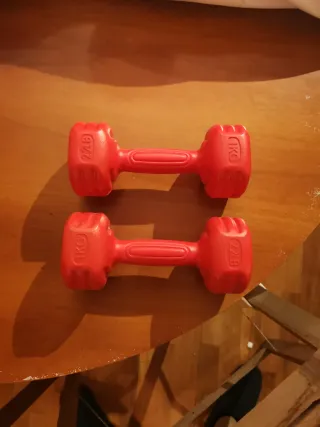 2 Mancuernas 1kg Rojas