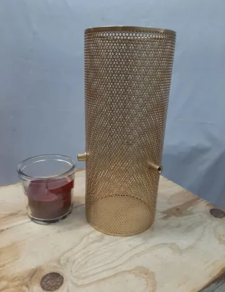 Regalo portavelas diseño dorado