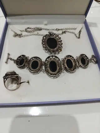 Conjunto de Plata con Cameos