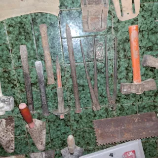 Lote de herramientas de construcción