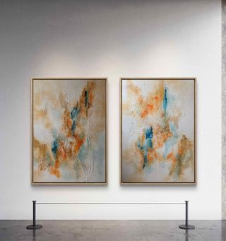 Cuadro abstracto grande diptico