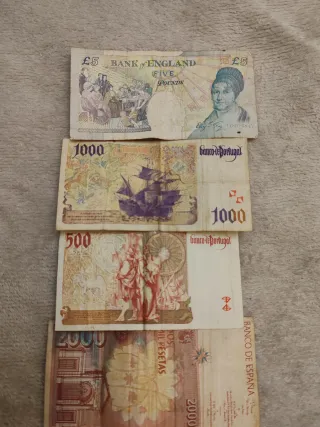 Lotes de Billetes: Libra, Escudo, Peseta