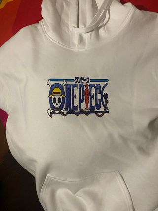 Sudadera con capucha One Piece(supreme x lv)blanca