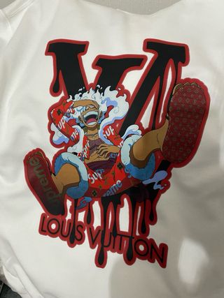 Sudadera con capucha One Piece(supreme x lv)blanca