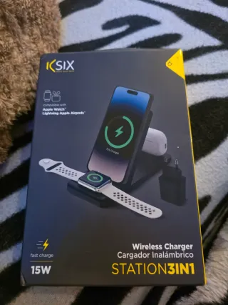 Cargador Inalámbrico KSIX Station 3 en 1