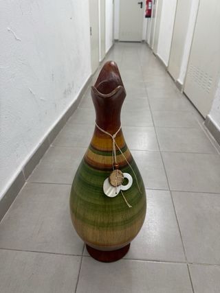 Jarrón Cerámica y Madera