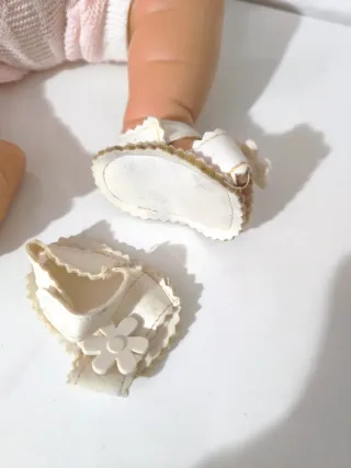 Lote Sandalias Muñeca Blancas Flores