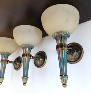 Apliques bronce y cristal