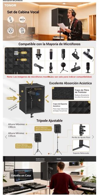 NUEVO! Escudo Aislamiento Micrófono espuma