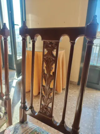 Conjunto 6 Sillas Madera Tallada Antiguas