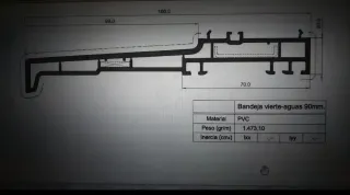 Perfil vierteaguas de PVC blanco para ventana