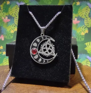 Colgante Triqueta Luna Celta Vikingo Acero