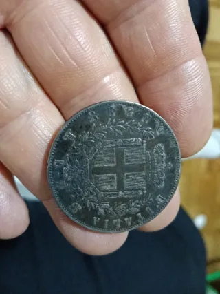 Moneda de plata 1871 Vittorio Emanuele II