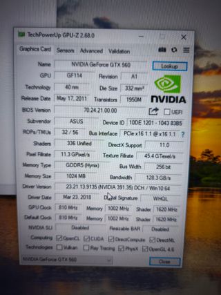 ASUS Nvidia GeForce GTX560Ti 1GB DDR5