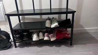 Mueble Perchero Zapatero Negro