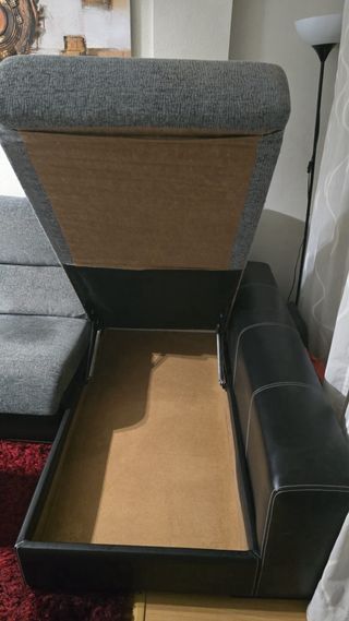 Sofá Chaise Longue Gris y Negro