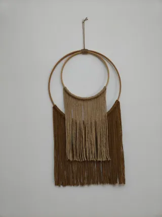 Colgante Macramé Doble Aro.30 cm ancho por 55cm