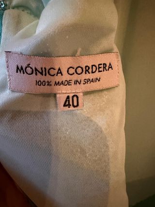 Vestido lentejuelas verde, Mónica Cordera talla 40