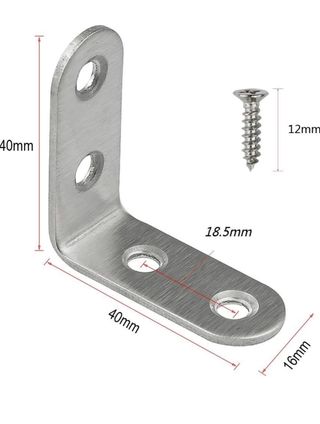 Pack 25 Soportes Esquina 90° 40x40mm + Tornillos