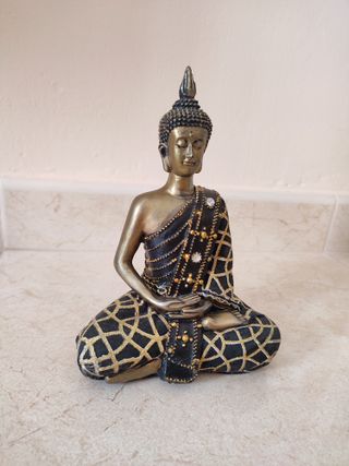 Figura Buda Dorado y Negro