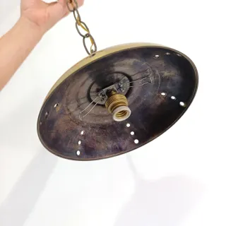 Lámpara colgante industrial metal y cristal