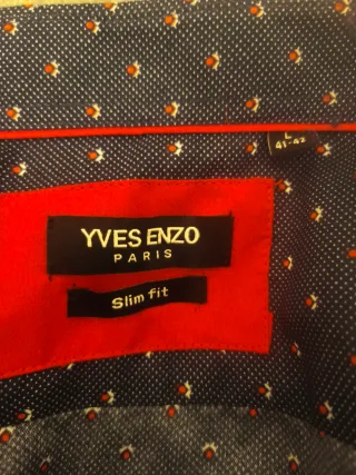 Camisa Yves Enzo Azul Estampada Talla L