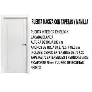 PUERTA LACADA BLANCA MACIZA ALIGERADA