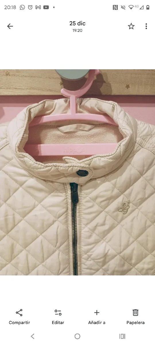 Chaleco SFERA acolchado crudo