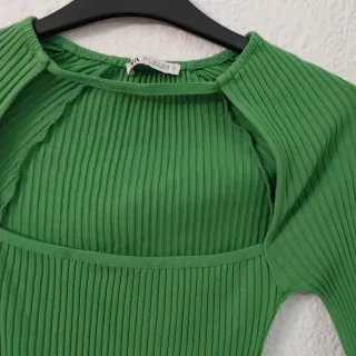 Vestido midi verde de punto