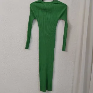 Vestido midi verde de punto