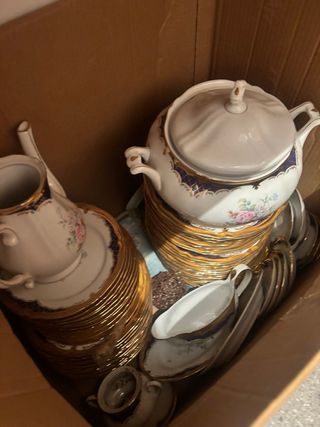 Vajilla Real Sajonia Porcelana Flores.