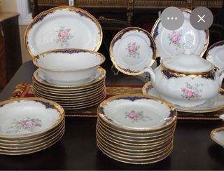 Vajilla Real Sajonia Porcelana Flores.